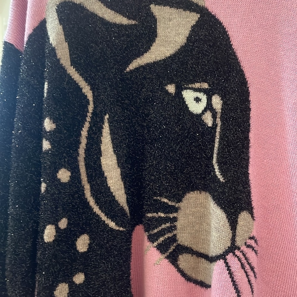 Kate Spade Wool Panther Sweater Size L 🖤💜 - Picture 3 of 6